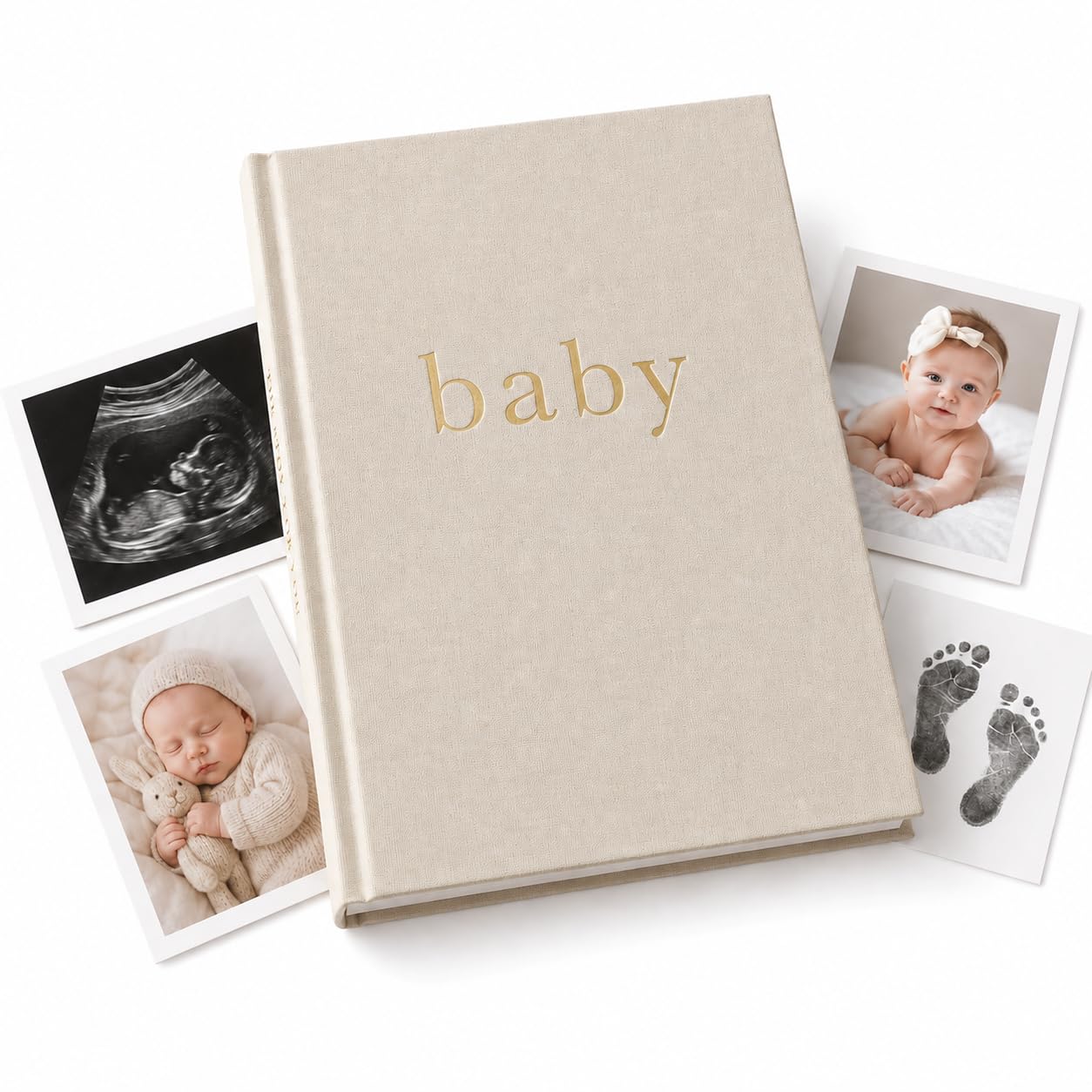 Baby’s First Year Memory Book Linen Keepsake Album