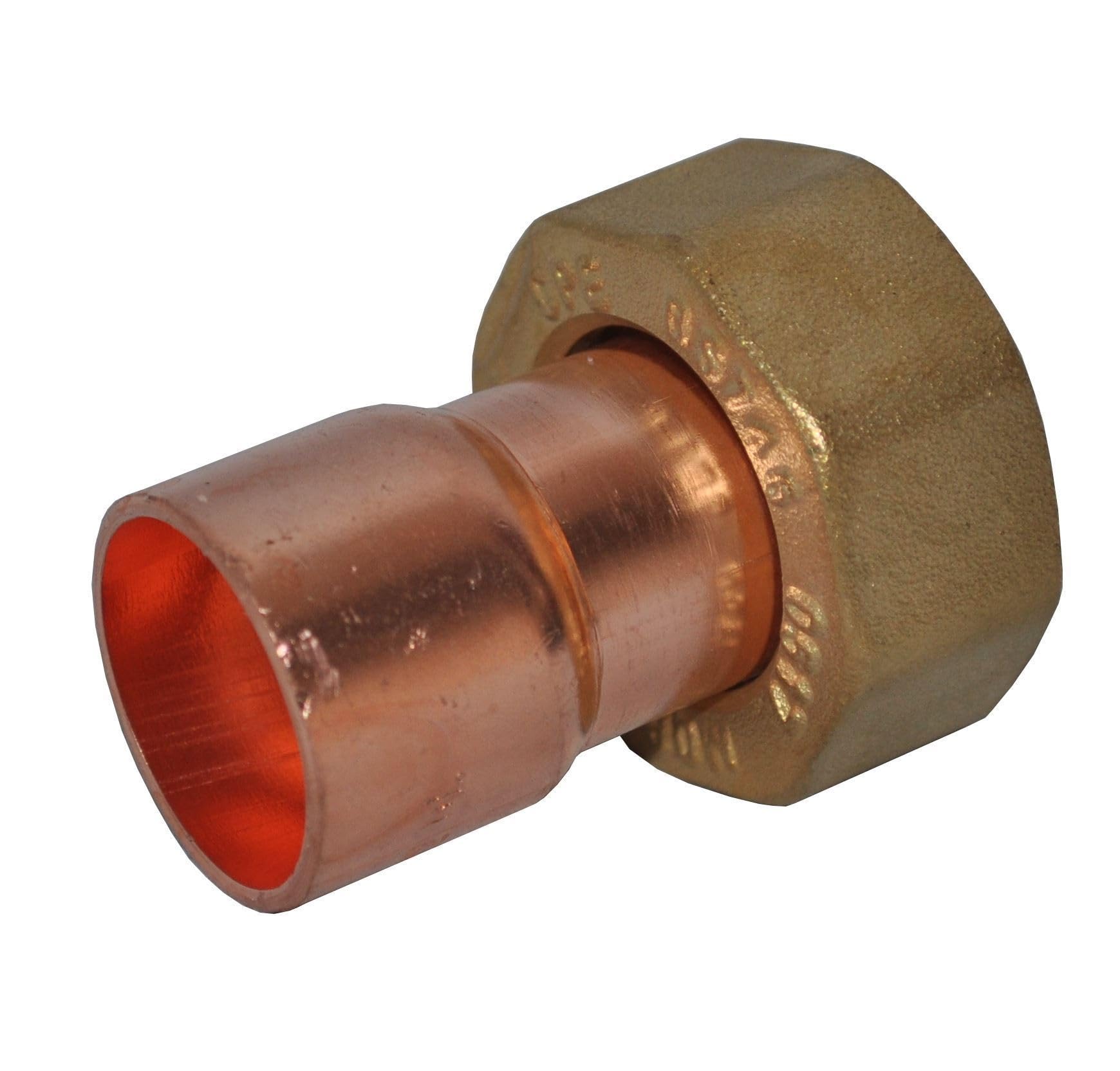 Pack of 2-28mm x 1" Copper Gas Metre Union (Known as Gas Fittings/Gas Meter Union/Gas Meter Unions/Gas Union Fitting/Gas Union Connection)