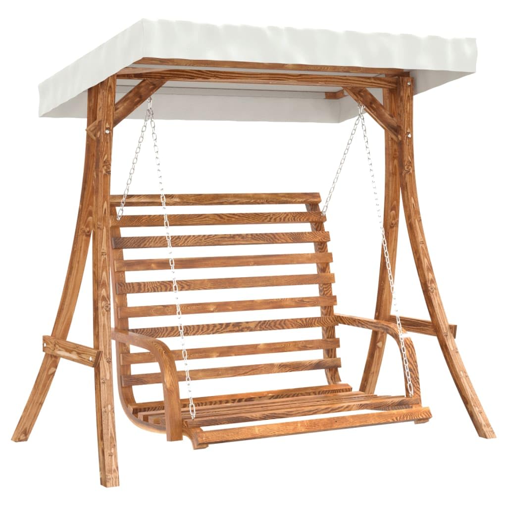 Banco Columpio con toldo Madera Maciza Abeto con Acabado Teca, Columpio Jardin Exterior, Balancin Jardin Exterior, Muebles Jardin Exterior, Balancin Balcon - 3200627
