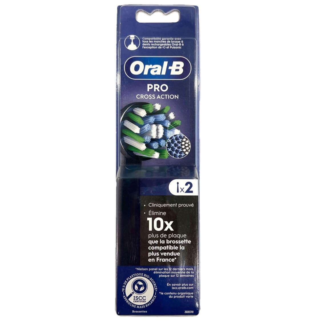 Oral-B Pro Cross Action - Cepillo de dientes eléctrico (paquete de 2 unidades)
