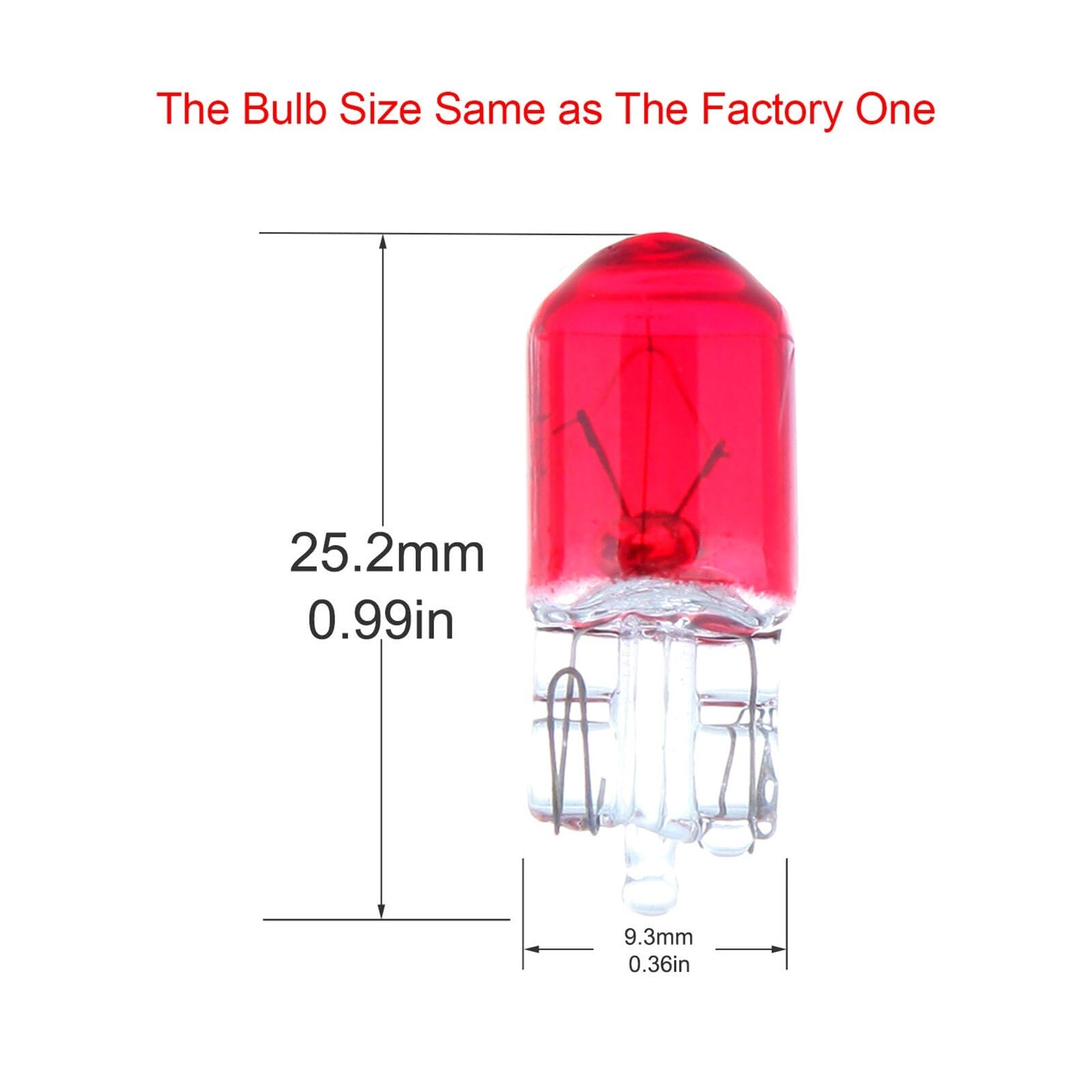 LBRST 20 x T10 Red 168 Halogen Lights Bulbs 20 x T10 168 Twist Lock Socket