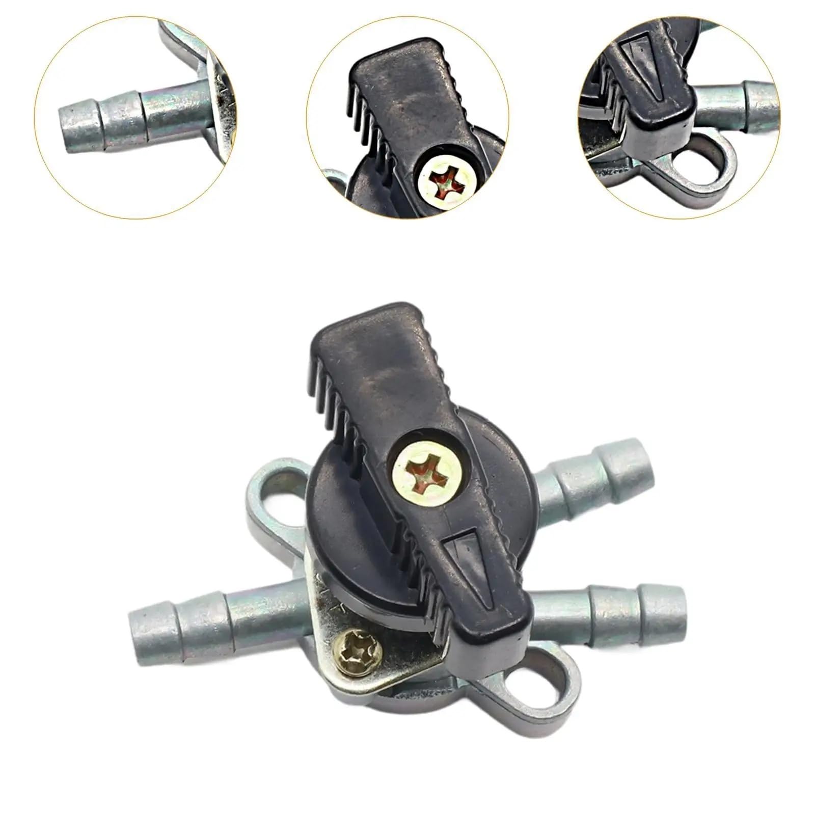 Grifo de tanque combustible 3 vías, llave purga, 2 en 1, accesorio for ATV, válvula resistente