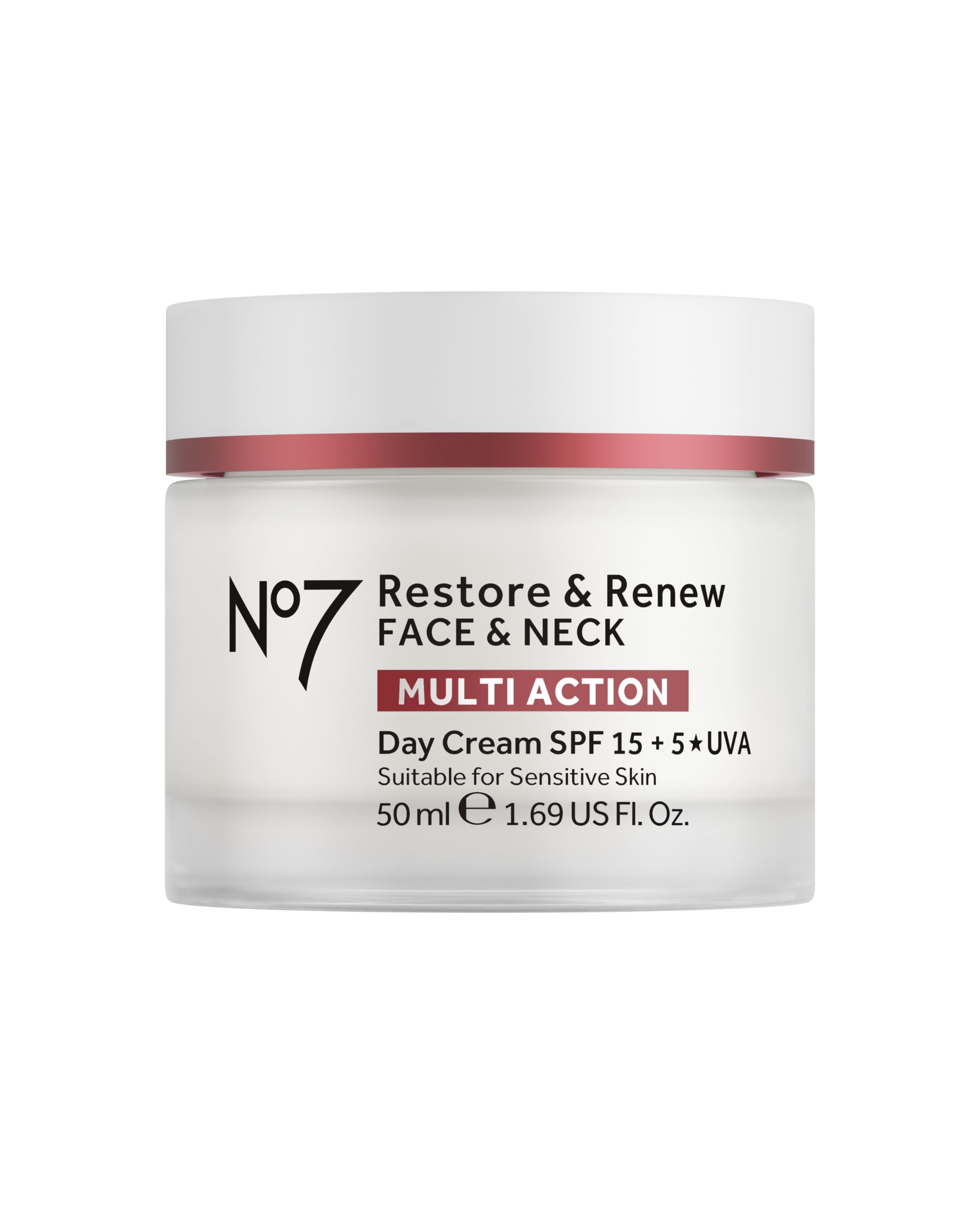 No7 Restore & Renew Multi Action Day Cream - FPS 15 & Colágeno 50 ml | Tecnología basada en Péptidos, Crema Facial Antiedad, Piel más Firme en Rostro y Cuello, contra las Arrugas