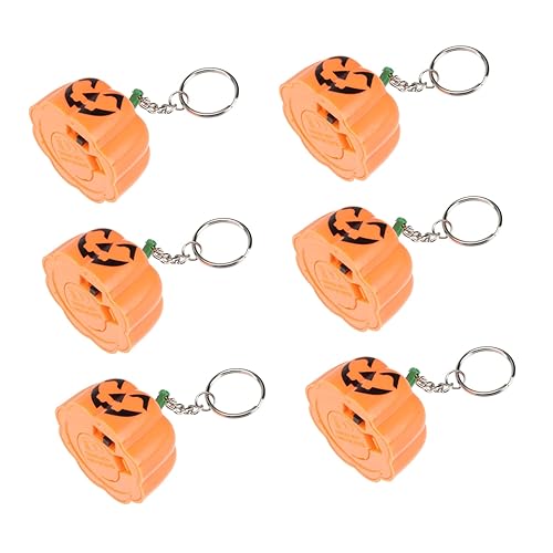Unomor 6Pcs Halloween Pumpkin LED Key Chains Luminous Glow Pumpkin