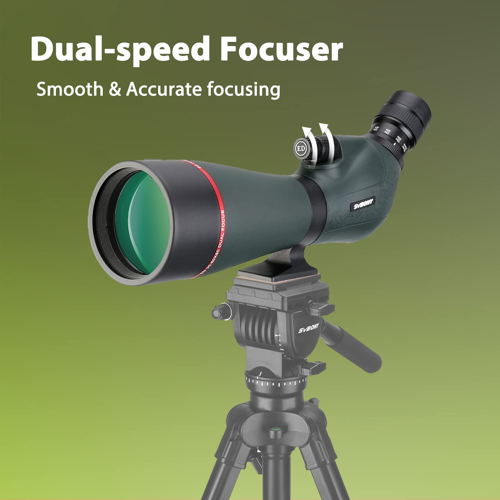 Svbony SV406P 80ED Spektiv mit 2MP WiFi Kamera, Dual Fokus, Austauschbares 1,25 Zoll Astronomie Okular, ED Glas BaK4 Prisma FMC Optik wasserdichte Spektive für Vogelbeobachtung