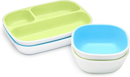 Miniatura 2 de Munchkin Splash - Juego de 4 platos divididos para niños pequeños color azul y verde