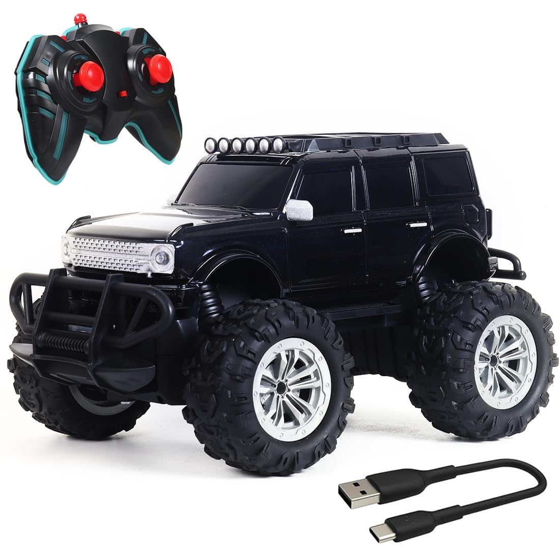 KAVANA Monster Truck Remote Control Car for Kids Rechargeable Rc Car Offroad High Speed with 2 Speeds and 4 Headlight Modes | Lithium Battery | C-Type Charging | Made in India - Multicolor (B0D76CHMZB) Amazon Price History, Amazon Price Tracker