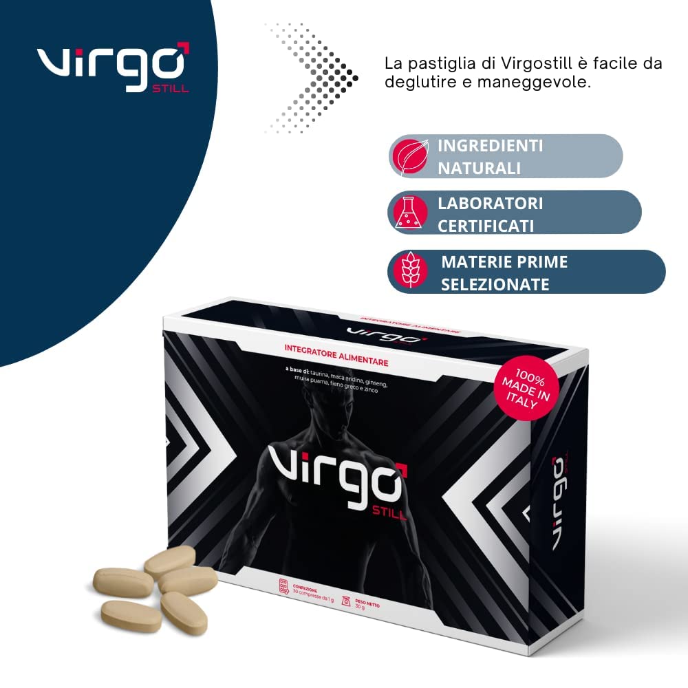 Integratore per Energia, Resistenza e Vitalità Maschile - Formula Uomo Potenziata - 30 Compresse di Maca Peruviana, Ginseng e Guaranà