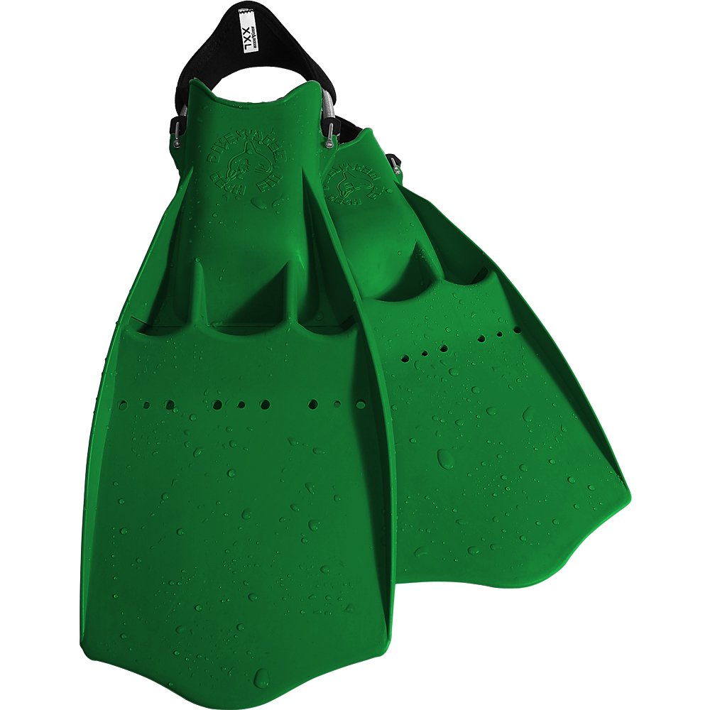 DiveSystem Tech Fin Pinne Tecniche in Gomma, Verdi, XXL (EU 45-47)