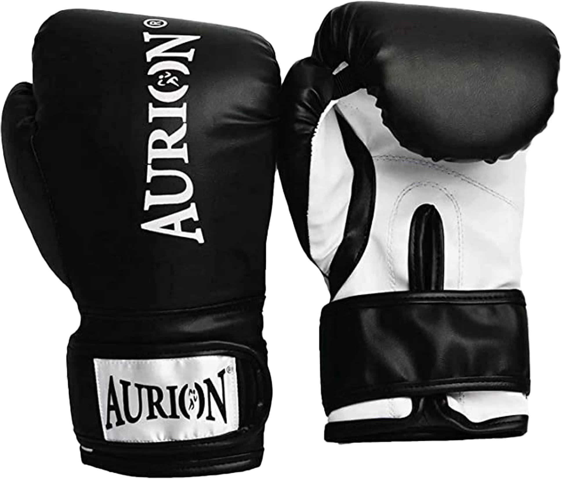 Aurion Boxing Gloves 8 oz 10oz 12oz 14oz 16oz Boxing Gloves for Training Punching Sparring Punching Bag Boxing Bag Gloves Punch Bag Mitts Muay Thai Kickboxing MMA Martial Arts Workout (Black, 14 Oz)