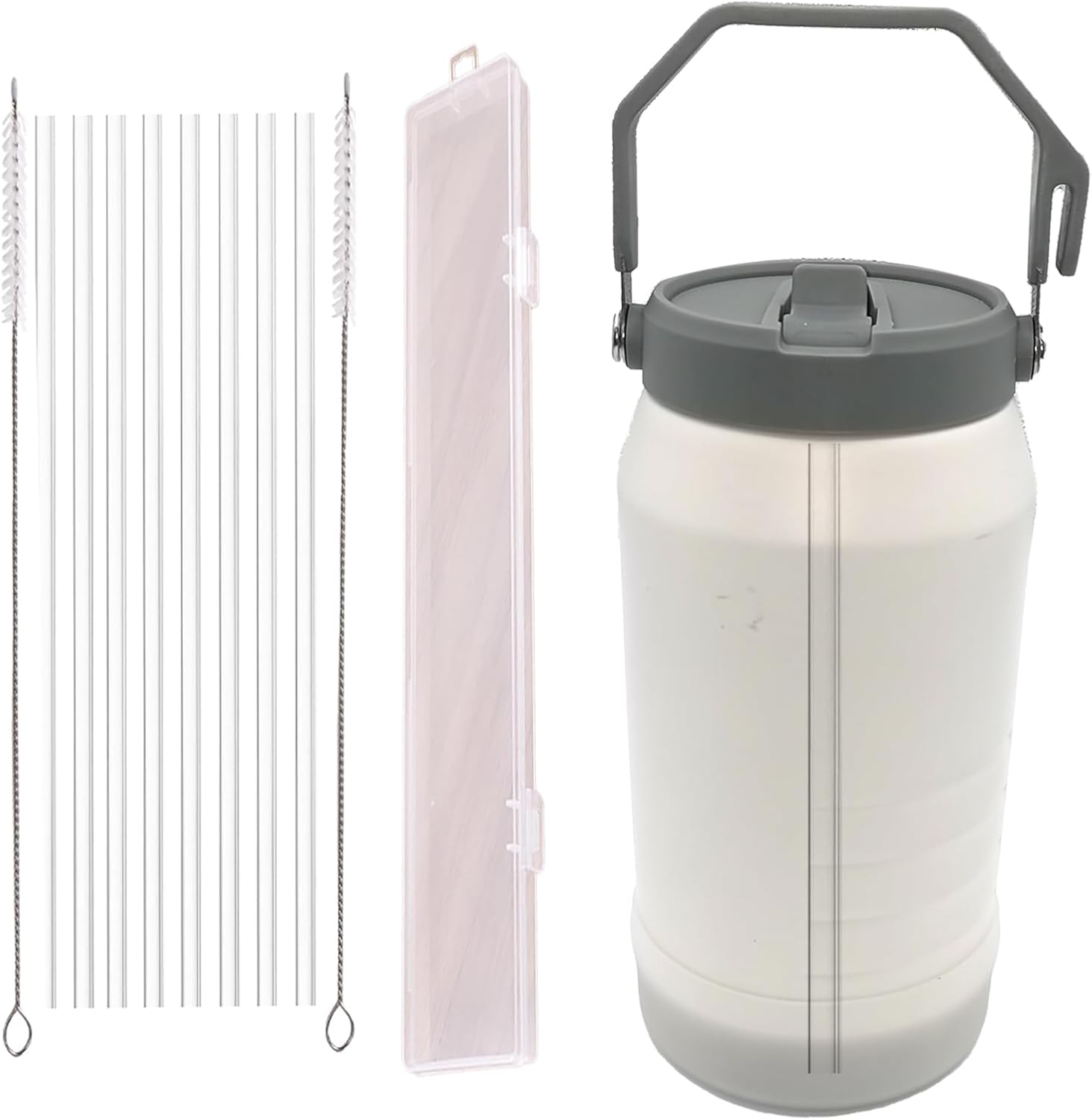 8PCS Reusable Straws for Stanley 64 oz IceFlow Tumbler | Stanley Cup Accessories with 2 Extra Long Straw Cleaner Brushes | PE Plastic Replacement Straws (64oz) - Image 7