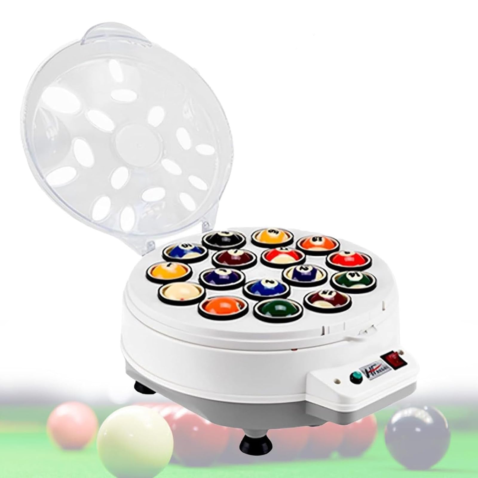 180W Electric Billiard Balls Cleaner, Automatic Pool Ball Polishing Cleaning Machine, Billiard Ball Cleaner Polishing Machine ,Double-Layer Wool Felt, American Pool Snooker Game Enhancements 16balls