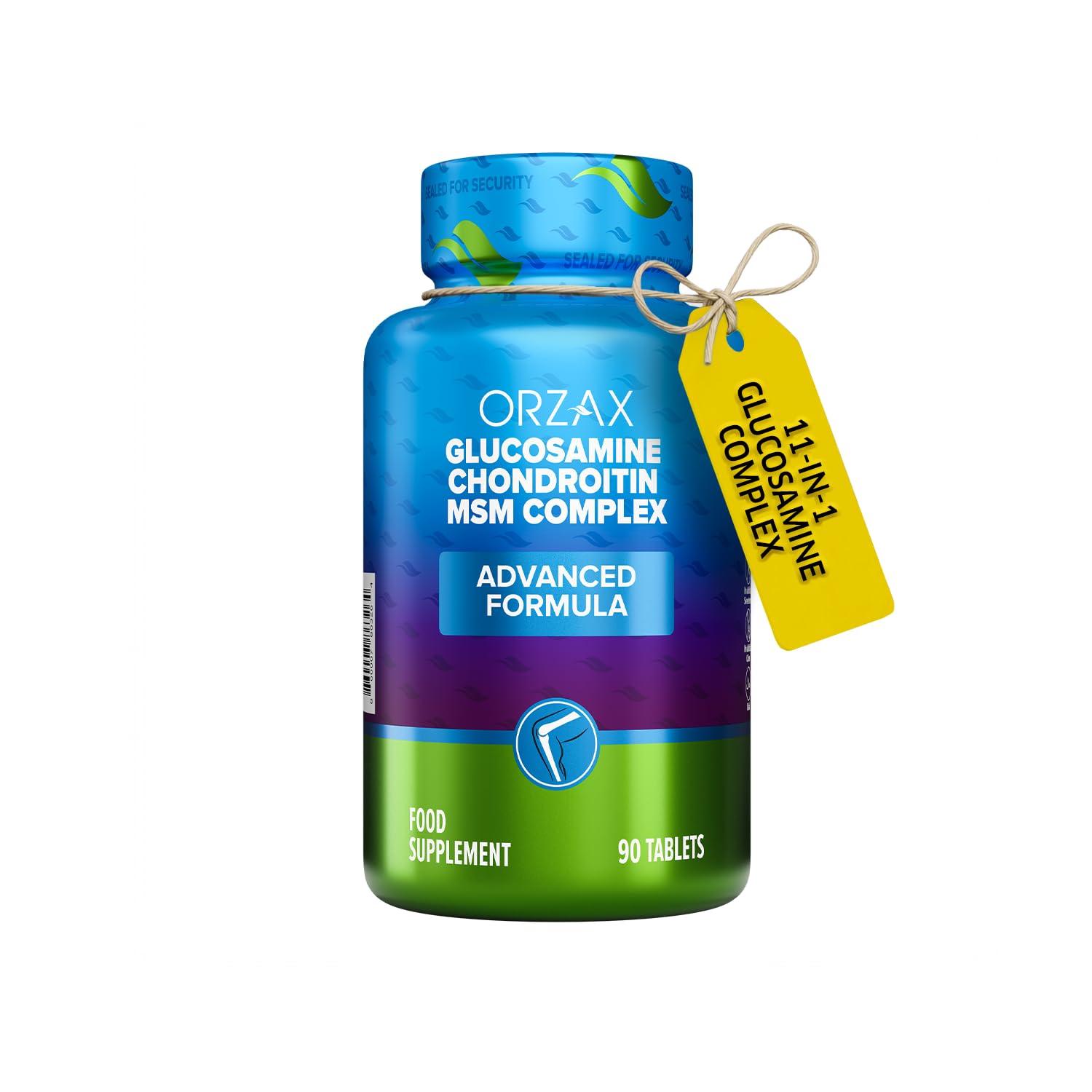 Glucosamine Chondroitin MSM Complex, 90 Tablets, High Strength, with Collagen, Boswellia & Bromelain,Turmeric,Joint Supports