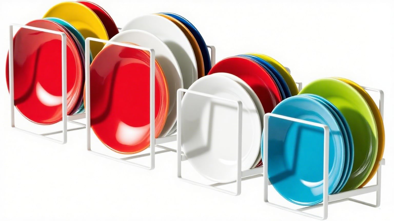 Étagère à assiettes cuisine DAJAVE x4 | Protégez votre vaisselle des rayures