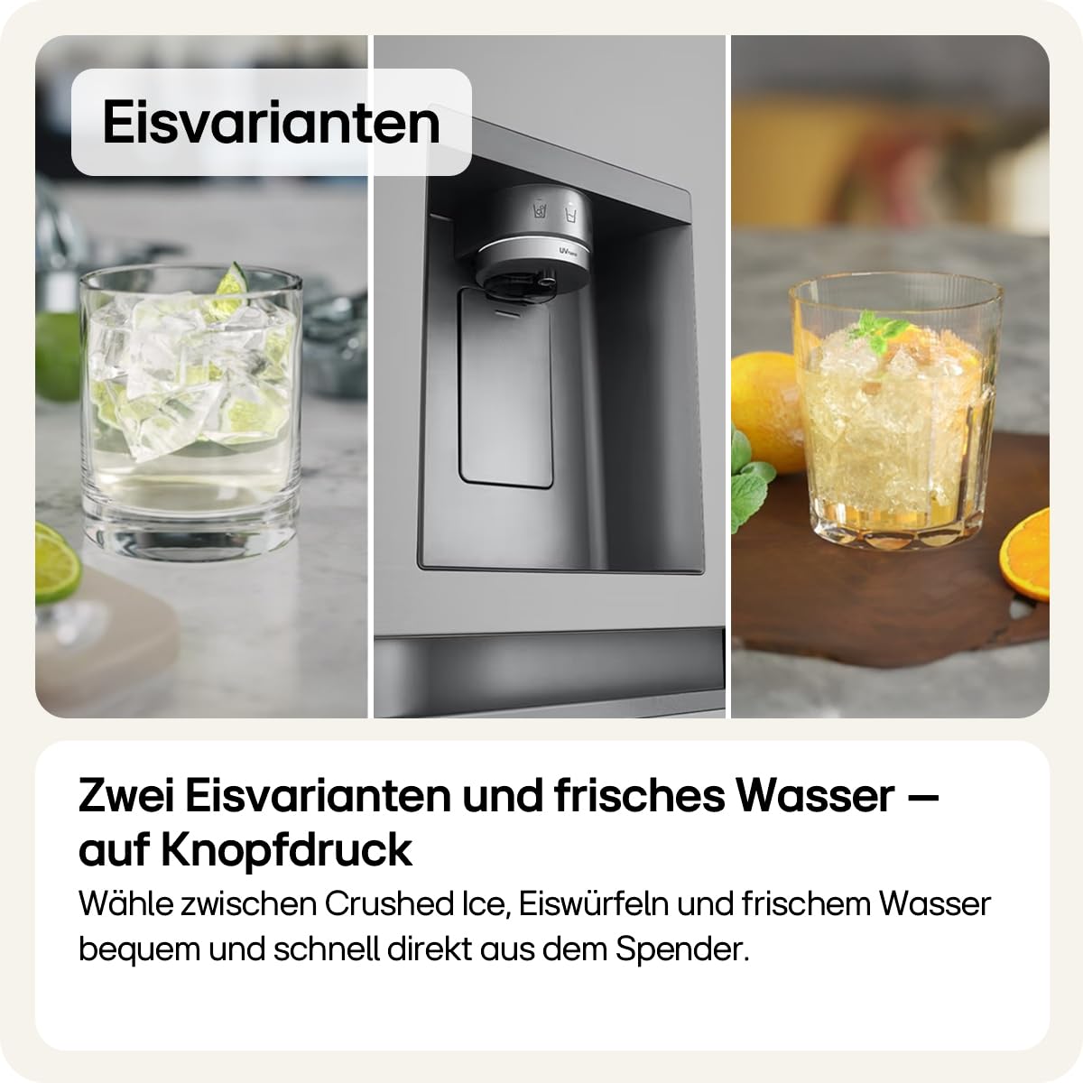 LG GSLE81PYBC Side-by-Side Kühlschrank mit Gefrierfach (628 L, Energieklasse C) mit Eis- und Wasserspender, Multi-Airflow, DoorCooling+, Silber