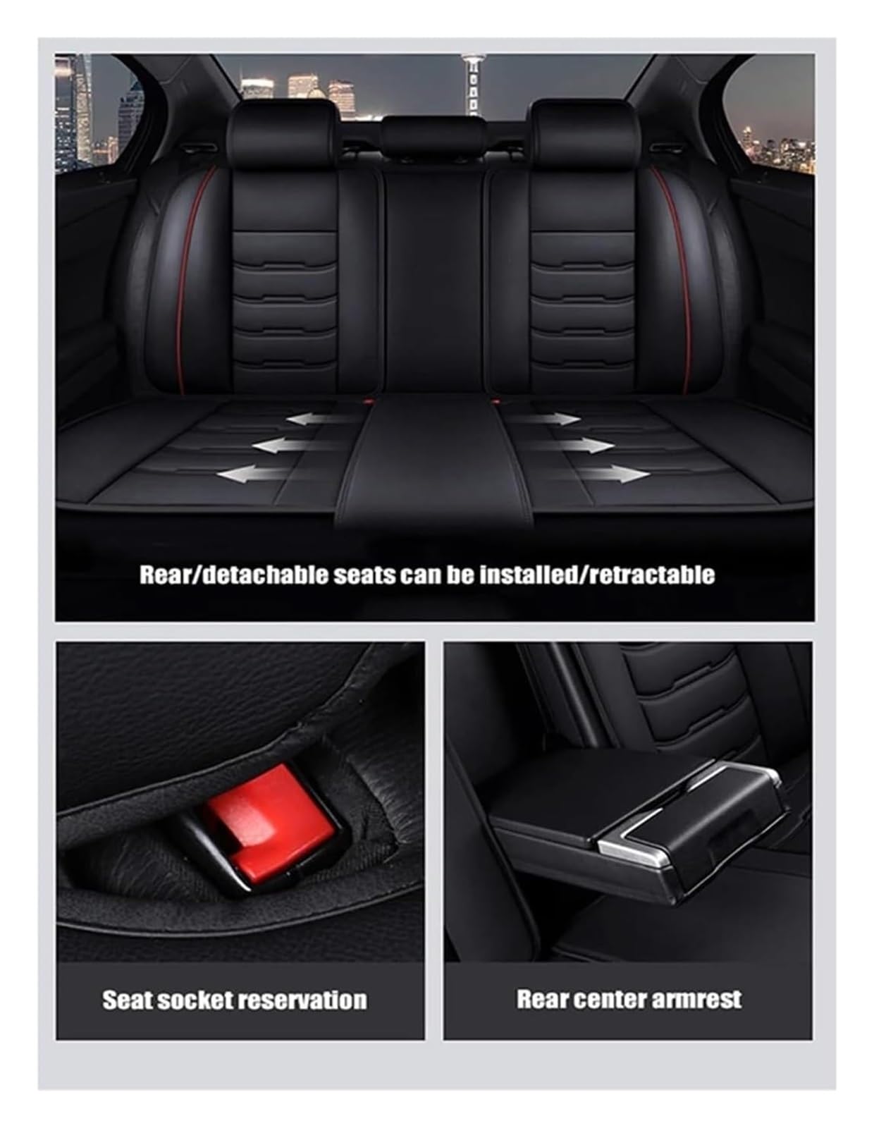 Für Fiesta Für Fusion Für Mondeo Für Taurus Autositzbezüge Autositzbezug Universal Style Autositzbezüge(Luxury Black Coffee)