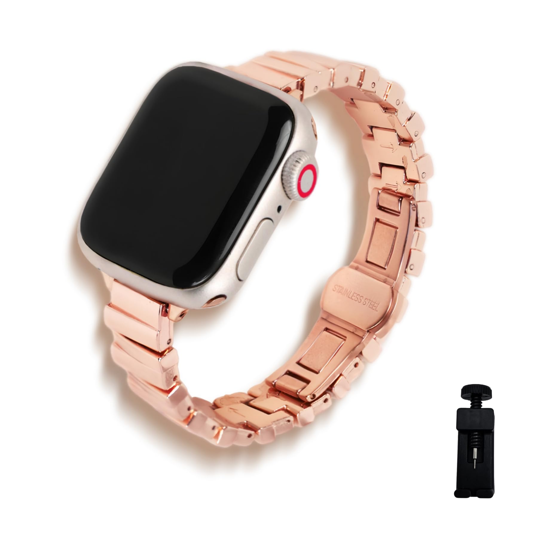 Fancy Metal Strap Compatible with Apple Watch Band 38mm 40mm 41mm 42mm 44mm 45mm 49mm, Dressy Stainless Steel Chain Strap, Slim Fancy iWatch Band for Women