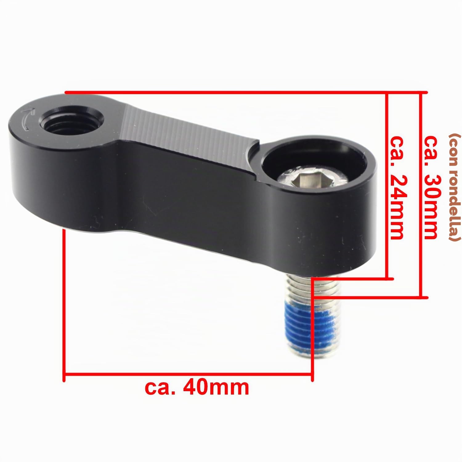 Area1 Prolunga Braccio Specchietti Moto Premium CNC – Allargamento Specchi Retrovisori, 2x M10 Filettatura Destra, Compatibile con Mondi GN