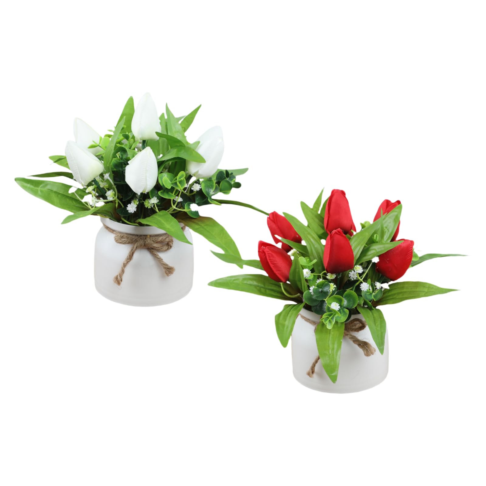 Tulipes en céramique plante artificielle fausses fleurs en soie fait main