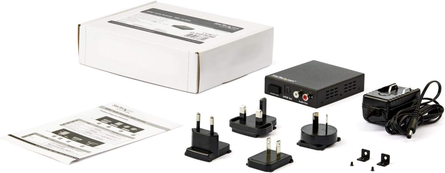 HDMI Audio Extractor - 4K 60Hz - HDMI Audio De-embedder - HDR - Toslink Optical Audio - Dual RCA Audio - HDMI Audio
