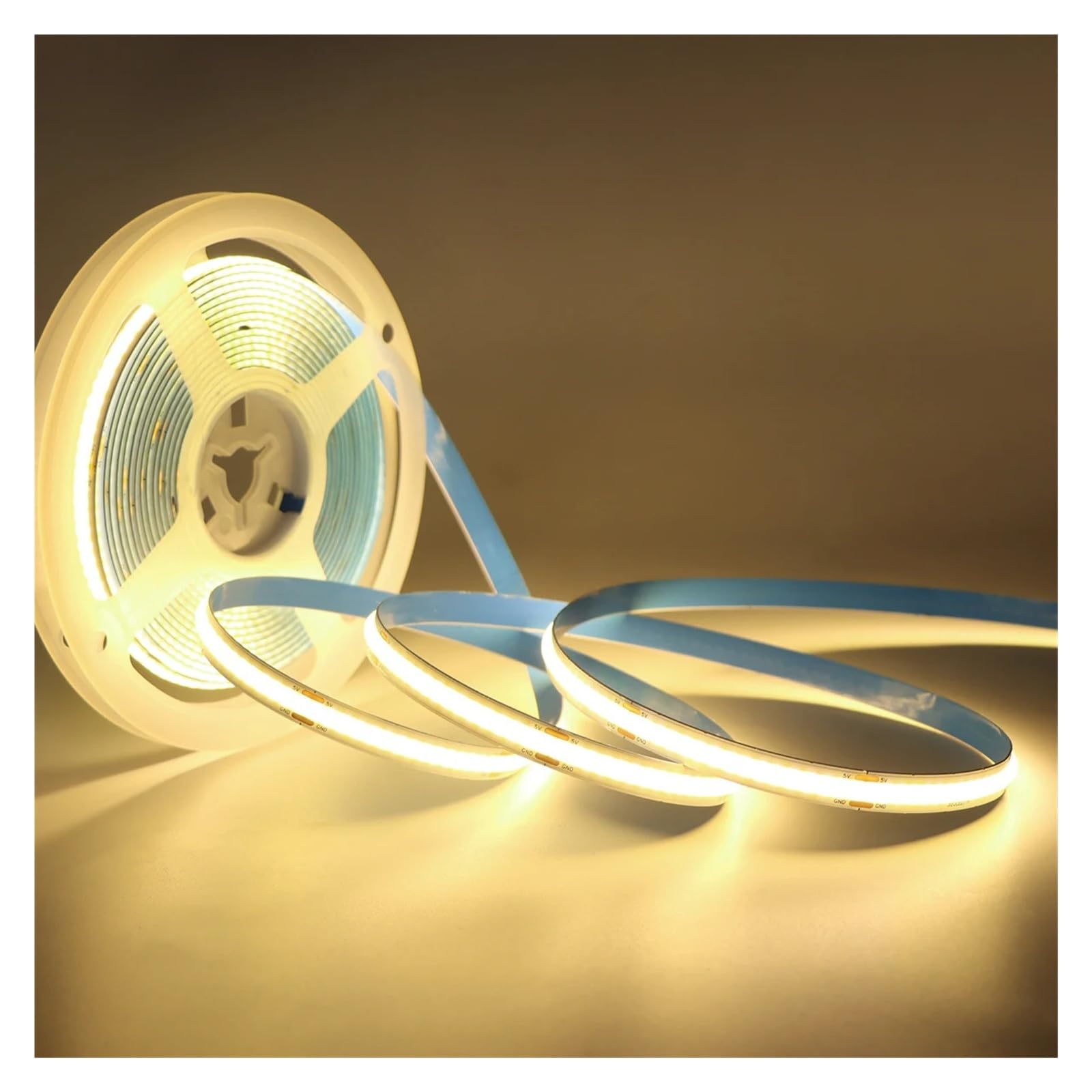 Tira de LED regulable COB USB 5V de alta densidad con atenuador(Warm White,3m)