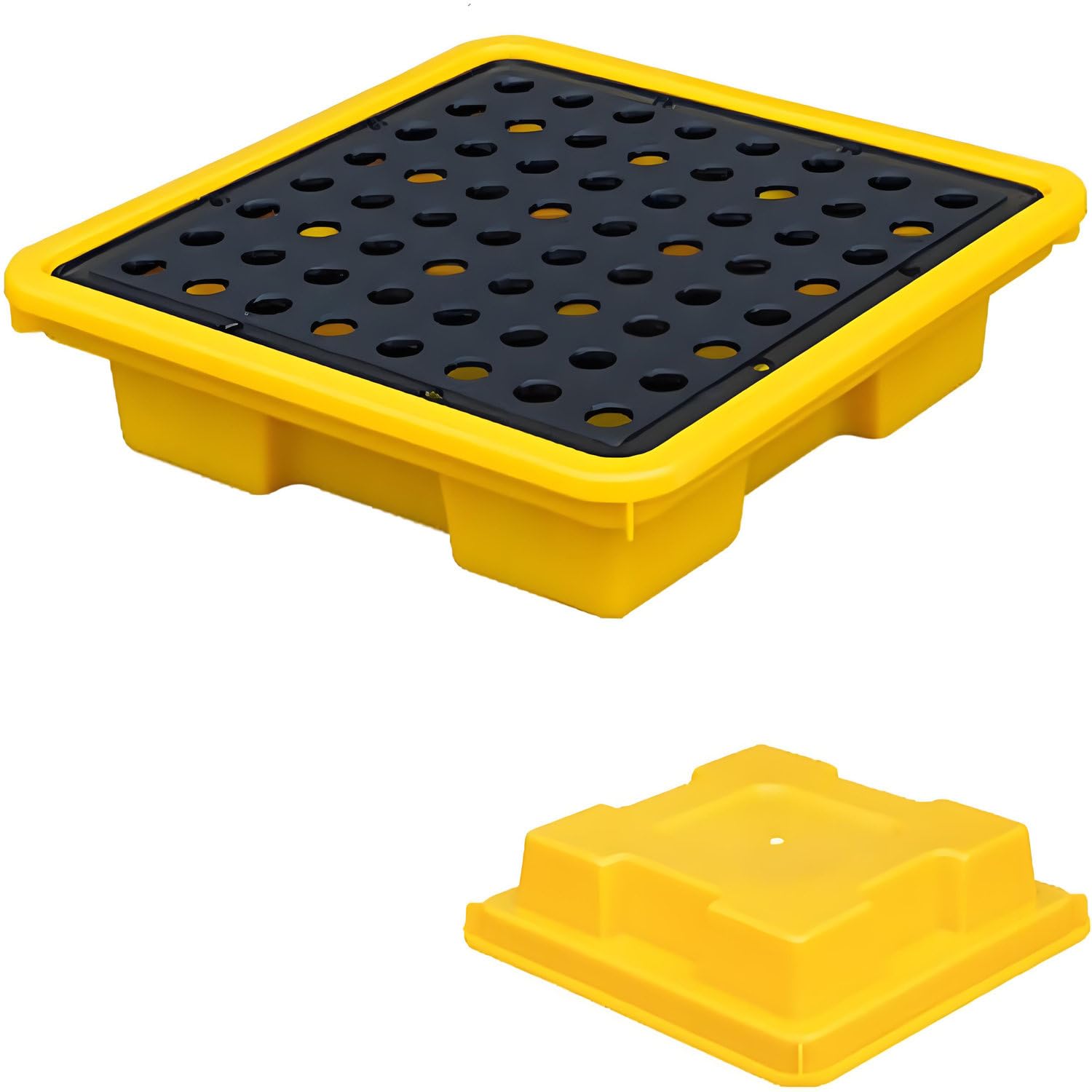 Spill containment trays, Tray with Drain Outlet & Forklift Pockets, Pallet for Garage Basement 67 * 15cm