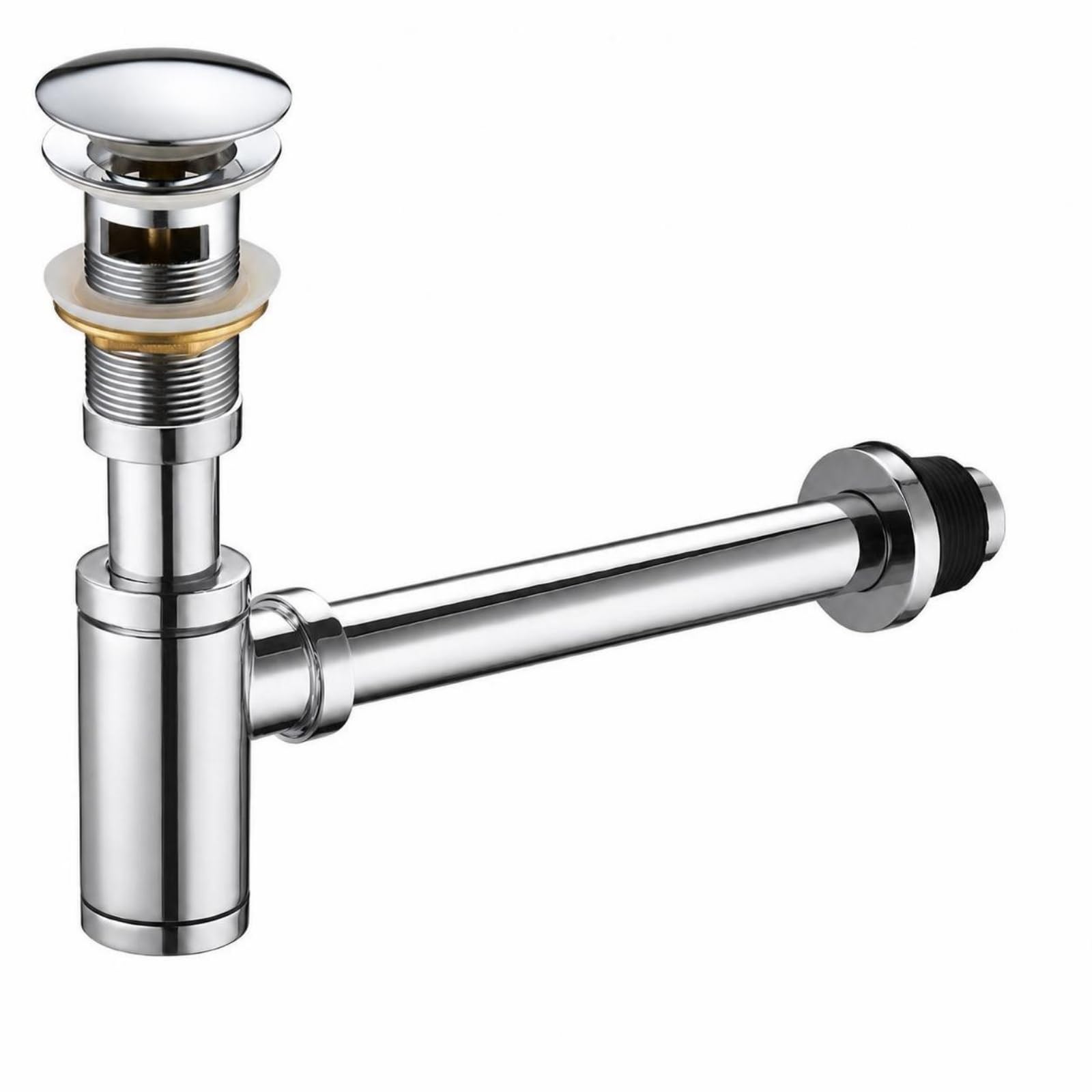 Milageto Rostfrei Waschbecken-Ablaufgarnitur Kompakte Flache Bauweise, Waschbeckensiphon, verchromt, Waschbeckenabfluss, für Badezimmer, Heimwerker, Handwerker, 30 Gerade Löcher