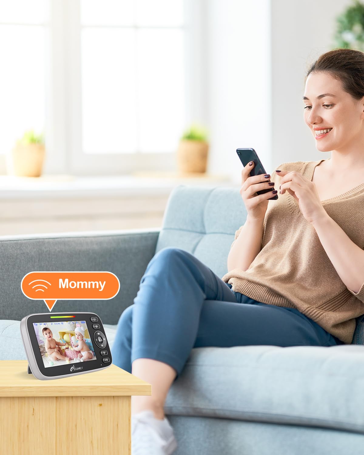 iFamily Baby monitor a schermo diviso da 4,3 pollici con 2 telecamere e