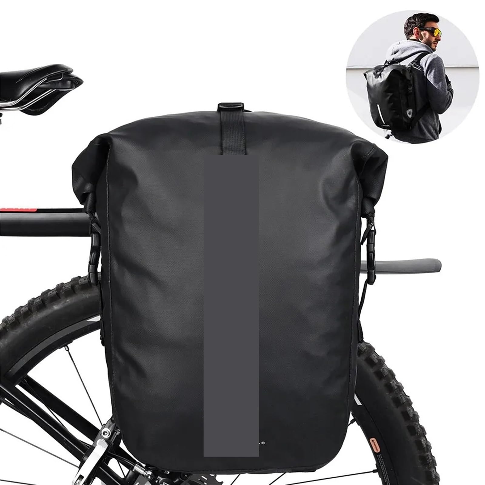 Fahrradtasche Fahrradtasche, 20 l, großes Fassungsvermögen, wasserdichter Gepäckträger, for Reisen, Fahrrad, Radfahren, Umhängetasche, Rucksack-Zubehör FüR FahrräDer