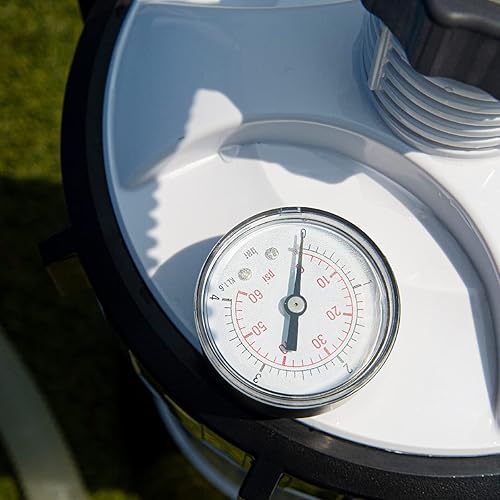 Miniatura 5 de XtremepowerUS 75204 Medidor de presión sobre el suelo, sistema de filtro de cartucho de piscina blanconegro con bomba incorporada