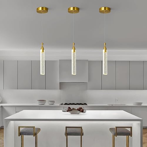 Miniatura 3 de Pendant Lights Kitchen Island Kitchen Light Fixtures Ceiling Dimmable LED Modern Gold Mini Pendant Light Bubble Crystal Pendant Lighting for Kitchen
