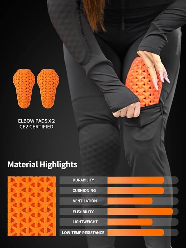WOSAWE Women's Motorcycle Yoga Leggings with Removable Knee Pads Butt Lifting Cargo Pants, New Black Large by WOSAWE - Used condition - Image 5