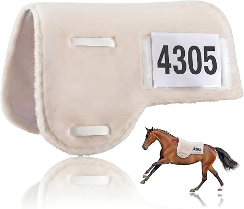 Sadnyy Western Horse Saddle Pad with Non-Glare Number Pockets, Hypo-allergenic S