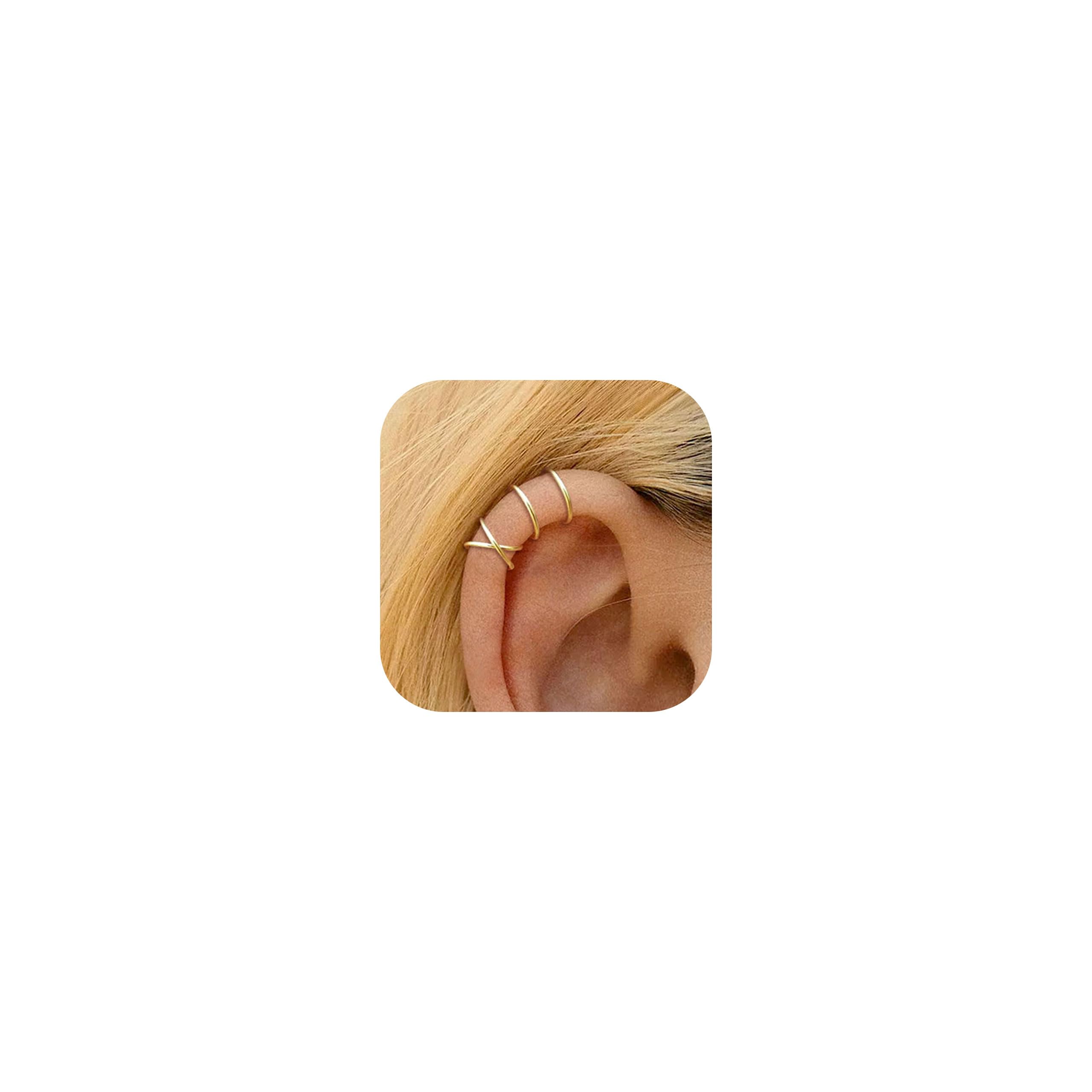 Ear Cuffs Non Piercing Ear Cuff Earrings for Women Trendy Clip on Cartilage Earring Stacks Non Pierced Fake Earrings Jewelry Birthday Christmas Gifts Stocking Stuffers