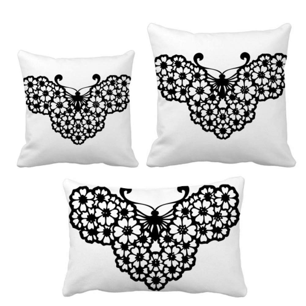 Coussin papillon aux ailes florales avec insert et housse pour déco de canapé salon