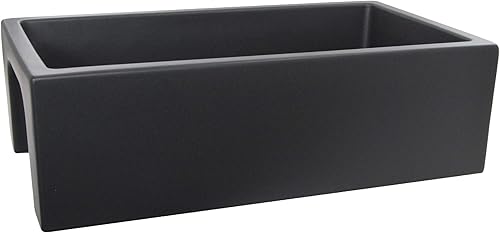 Miniatura 3 de Fregadero reversible de arcilla refractaria de 33 pulgadas, color negro mate