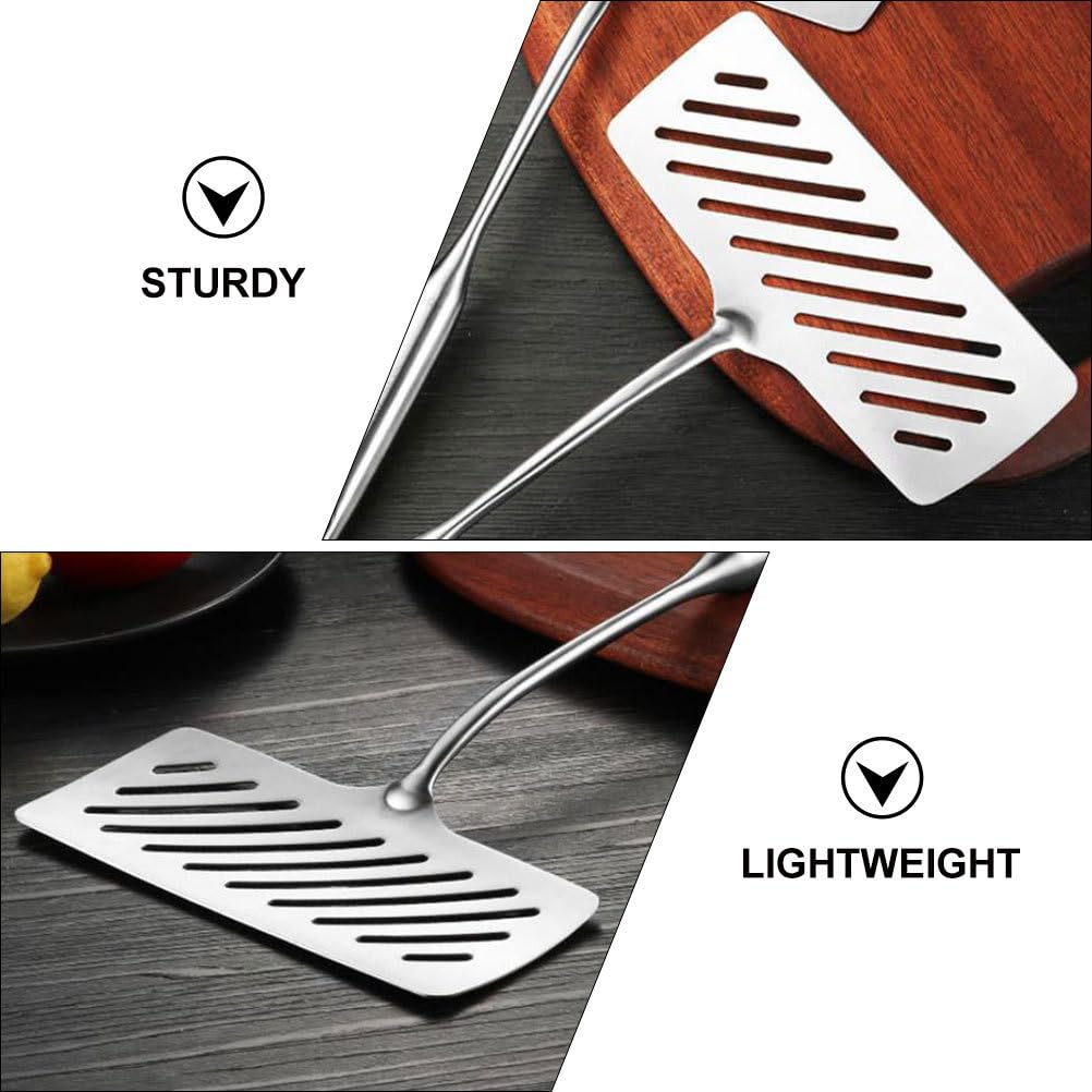 Cabilock Espátula de silicona, 1 espátula de pescado, de acero inoxidable, metal, asador, espátula, espátula, espátula, espátula, espátula, espátula, espátula, espátula, pescado, cocina, gimnasta
