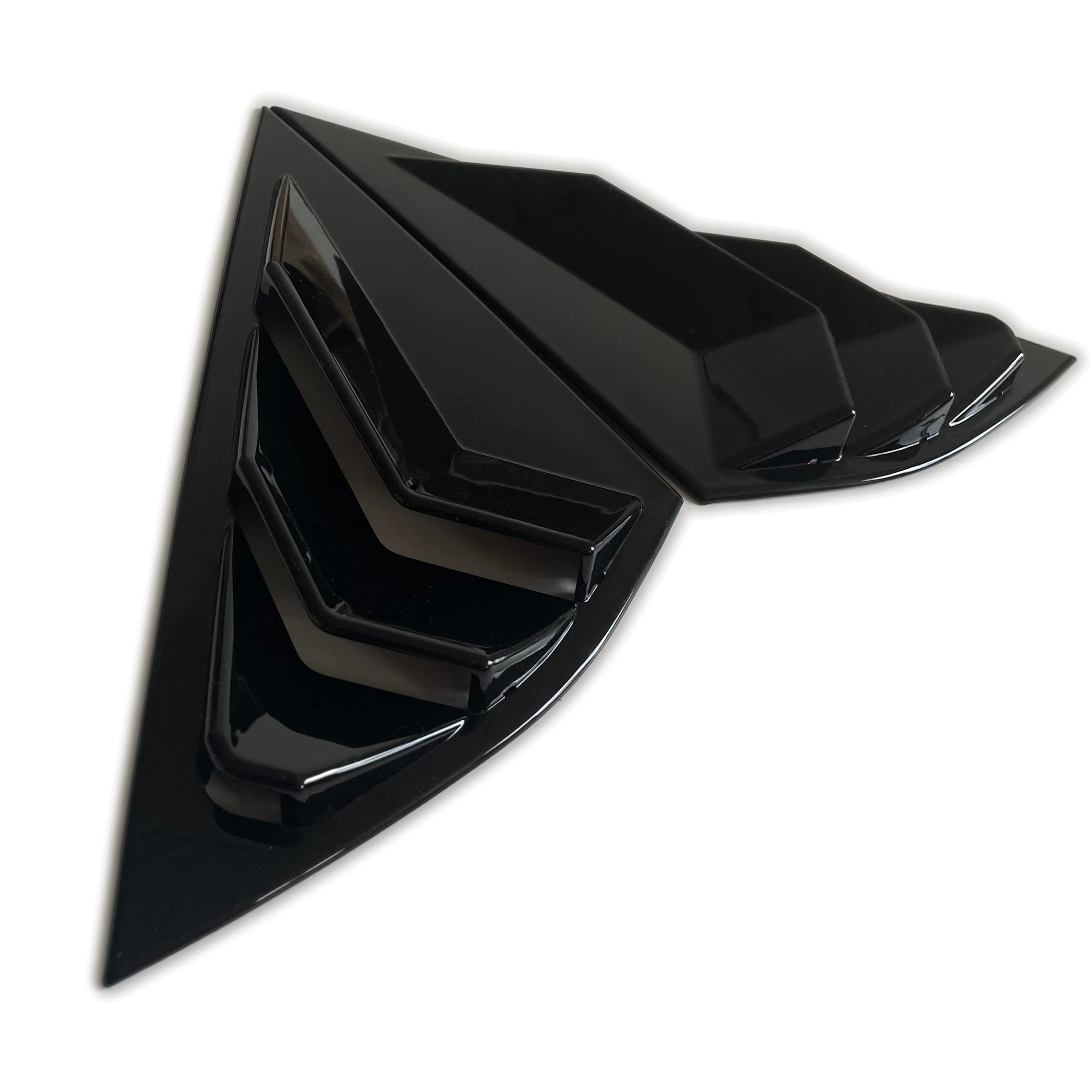 AOSK para Mustang Mach E Cuarto de Ventana Lateral Scoop Louvers Cover Ventana Visor Cubierta ABS (Negro Brillante)