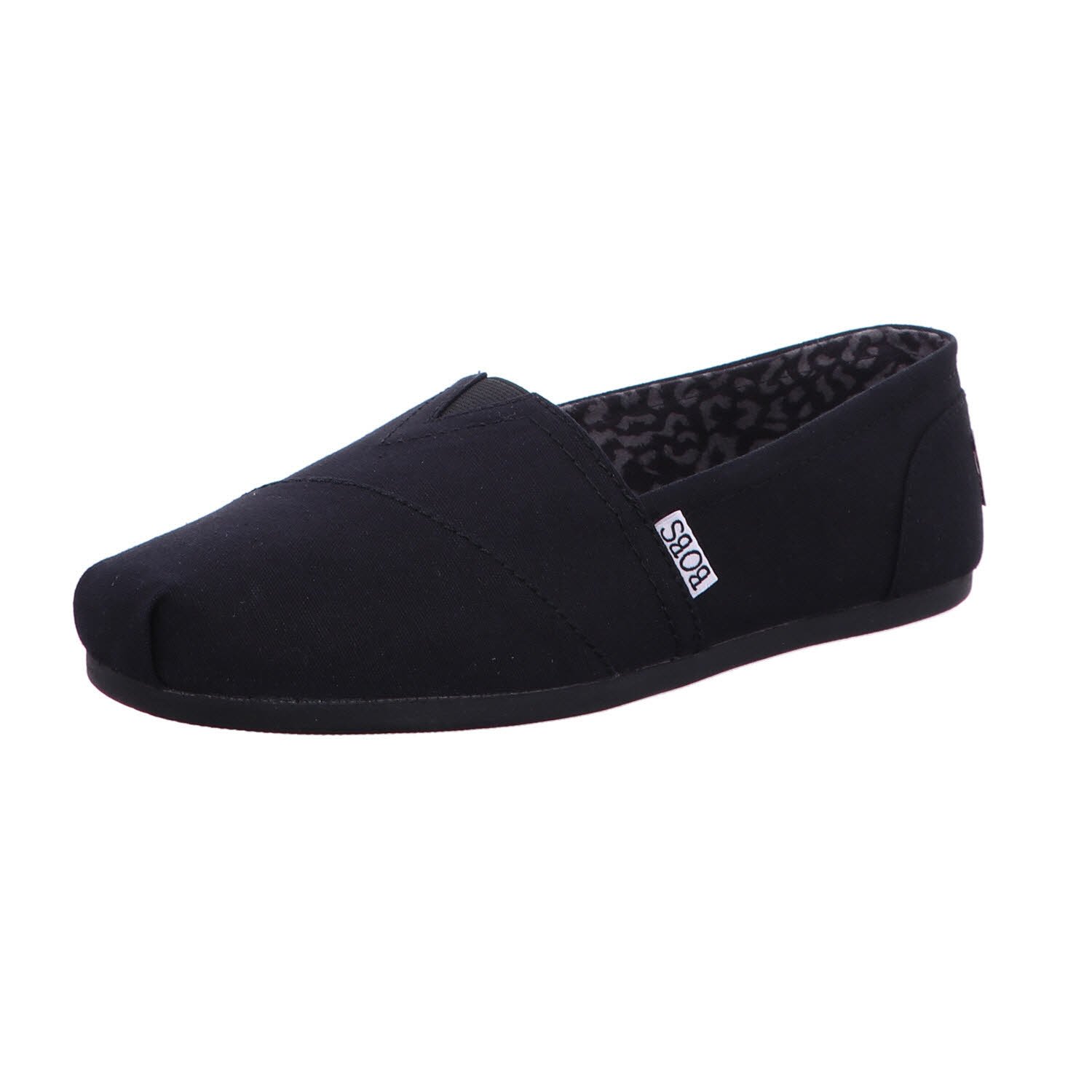 BOBS from Skechers Women's Plush Peace and Love Flat,Black,7.5 M US