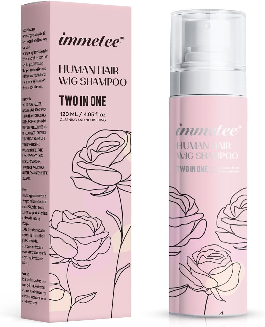 2 In 1 Wig Shampoo and Conditioner, Extend the Life of a Wig, Cleaning and Nourishing Hair, Wig Shampoo for Natural Wigs (Natural Wigs 120ml)