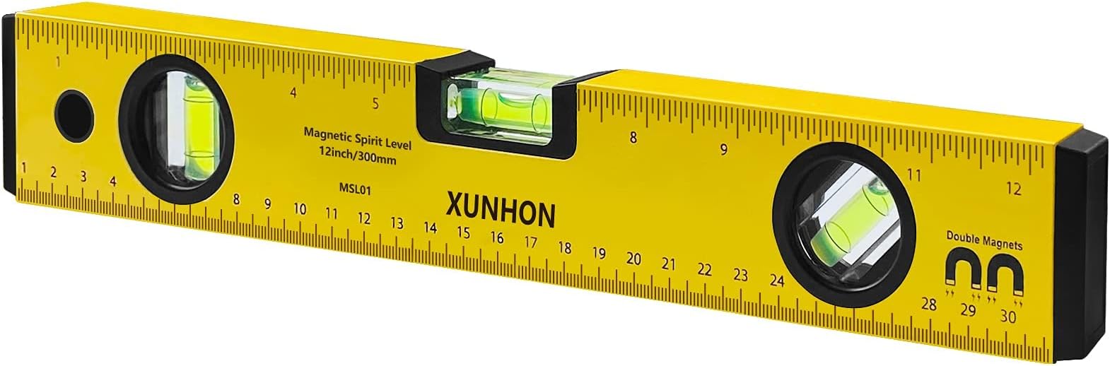 Spirit Level,Protable Magnetic Torpedo Level with 2 magnets,2 units- Metric and Imperial,3 Different Bubbles,Drop-proof Aluminum Alloy Measuring tools