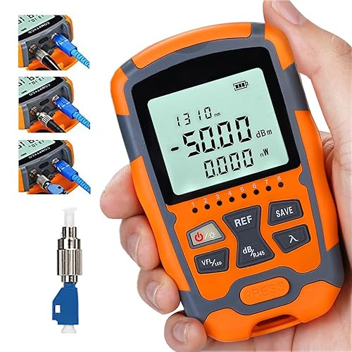Probador de fibra óptica 4 en 1 Medidor de potencia de fibra óptica FCSCST Interfaz universal Localizador de fallas visual de 6.2 mi incorporado