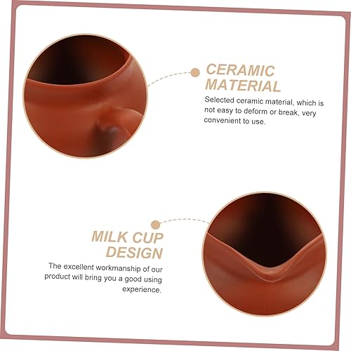 Miniatura 5 de SMASOLO Jarra de leche de cerámica, dispensador de cocina vintage, hervidor de café ligero para restaurante, sirve salsa, jugo y especias