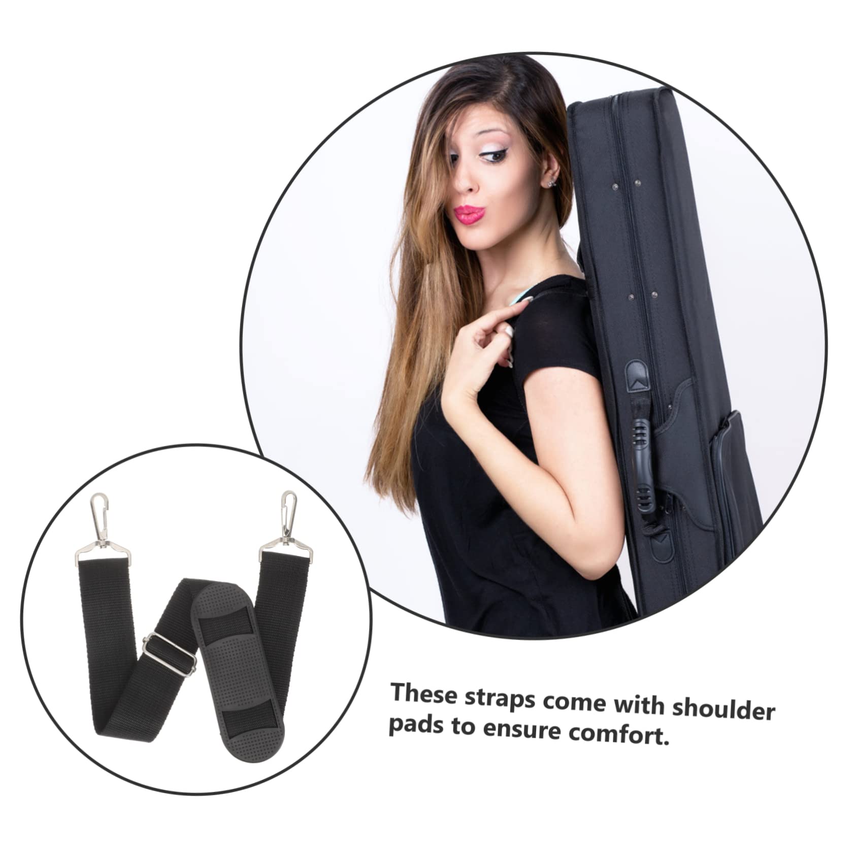 LIFKOME 2pcs Violin Case Strap Shoulder Pad Bag for Violin Viola Professional Carrying Belt Adjustable for Comfort