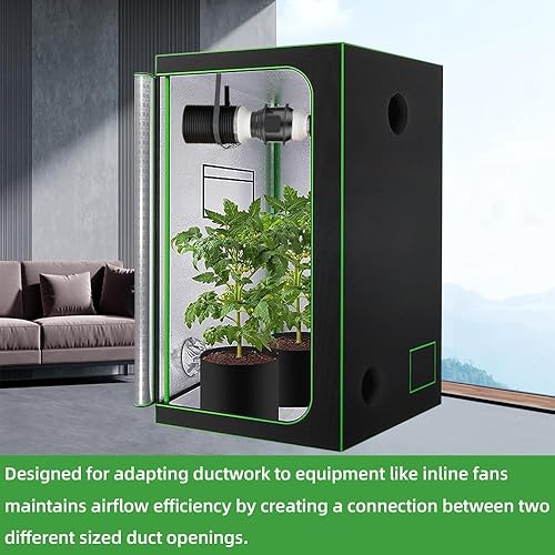 Miniatura 3 de Midcvfrun Conector reductor de conductos de 8 a 6 pulgadas, adaptador de conductos HVAC, conector de tubería de PVC de 8 a 6 pulgadas para tienda de