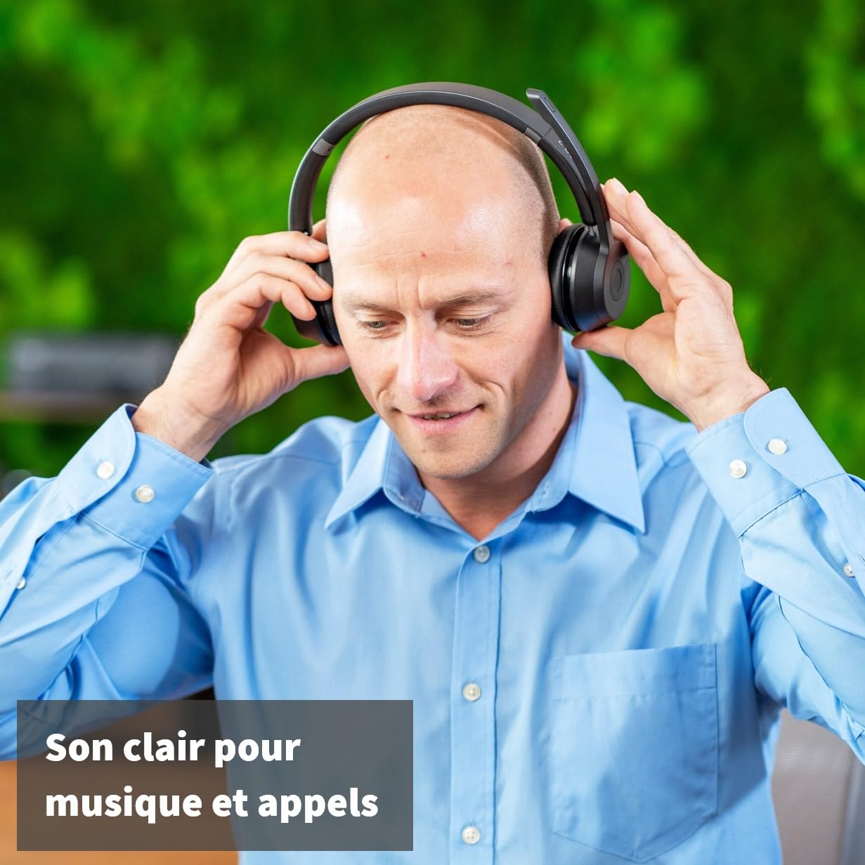 GEQUDIO GB-2 Casque avec microphone Bluetooth | Casque sans fil | Réduction passive du bruit | Connectez 2 appareils simultanément (téléphone portable, PC, ordinateur portable) | Casque sans fil |