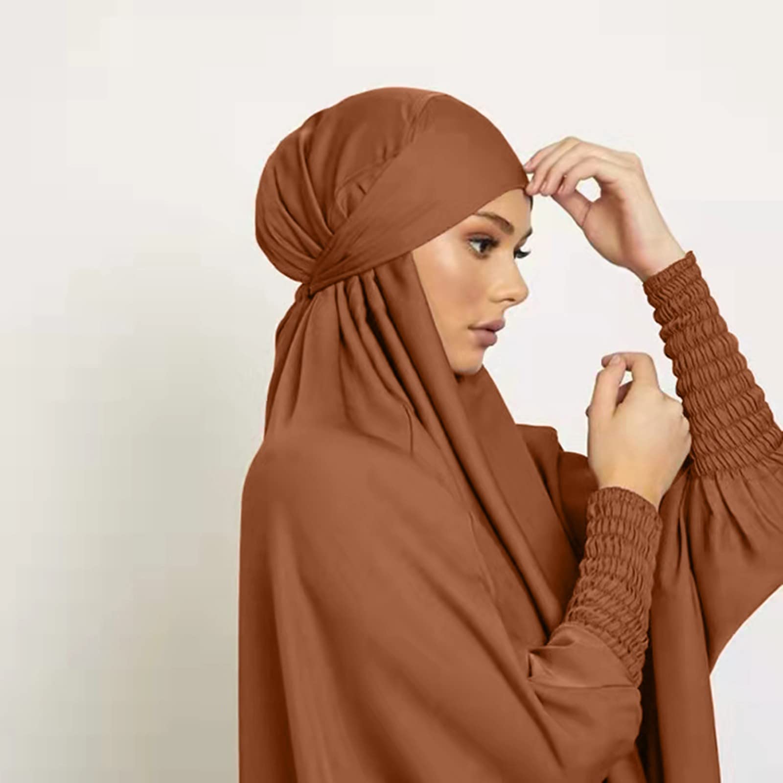 CLMJHG Abaya für Damen, muslimische Kleider, Robe, Damen, muslimisches Abaya-Kleid, Ramadan-Gebetskleidungsstück, Hijab mit Kapuze, Dubai, vollständige Abdeckung, Islam-Robe, afrikanischer