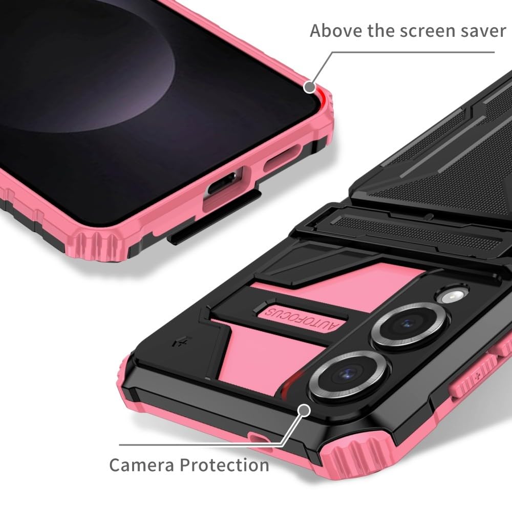 Generic Funda compatible con Samsung Galaxy S23 FE 5G (color negro: negro), a prueba de golpes, ranura para tarjetas, cubierta de silicona rígida