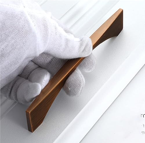 Miniatura 5 de Myxekllo Paquete de 4 tiradores de cajón de gabinete, manijas con forma de puente de café cepillado para cajones, accesorios de gabinete de baño
