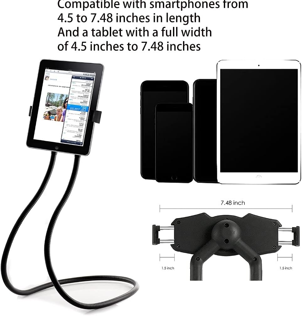 Mini Flexible Portable Phone Stand Stable Holders Flexible Long Gooseneck Arm Great for Family Friends or Lover